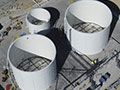 Aerial view of an Automotive wastewater treatment plant under construction
