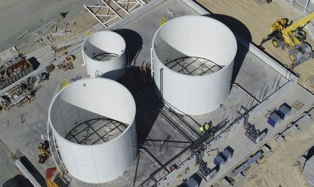 Aerial view of an Automotive wastewater treatment plant under construction