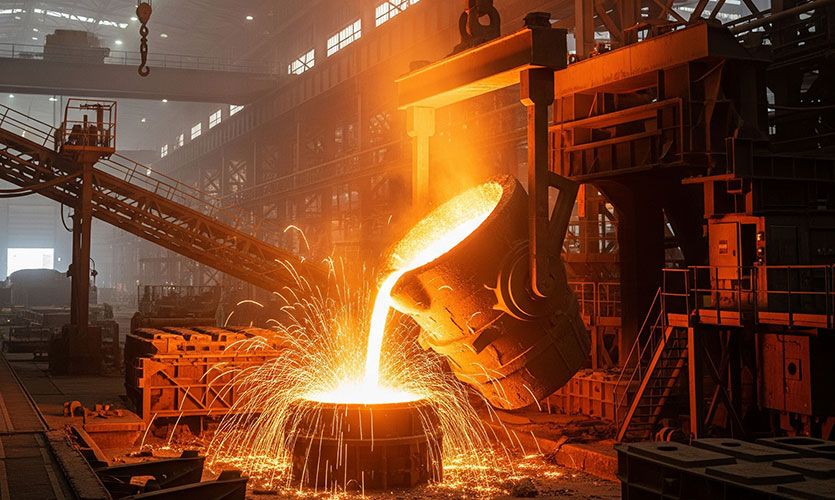 Industrial steel manufacturing plant
