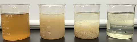 Wastewater treatment jar test results for an ice cream plant
