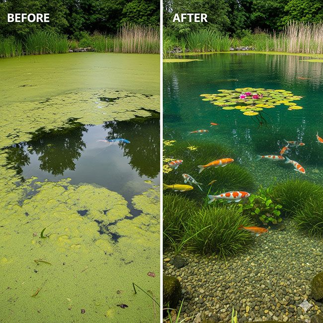 Pond Before and After with Lanthanum Chloride
