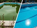 Transforming a green, algae-infested pool into crystal clear water with phosphate removal
